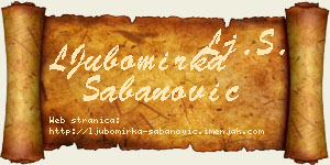 LJubomirka Šabanović vizit kartica